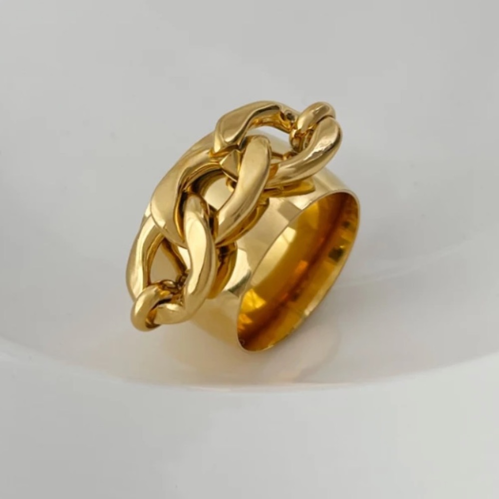 Chunky ring  chain ring texture ring - Picture 4 of 5